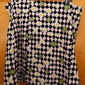 Floral Checkered Women's Skirt